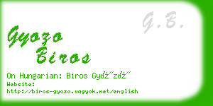 gyozo biros business card